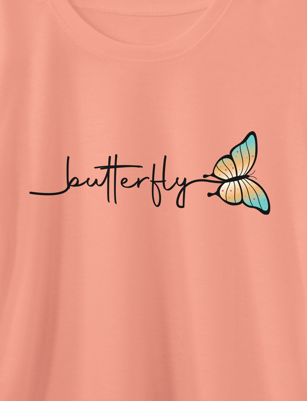 Short sleeve shirt for girls - butterfly