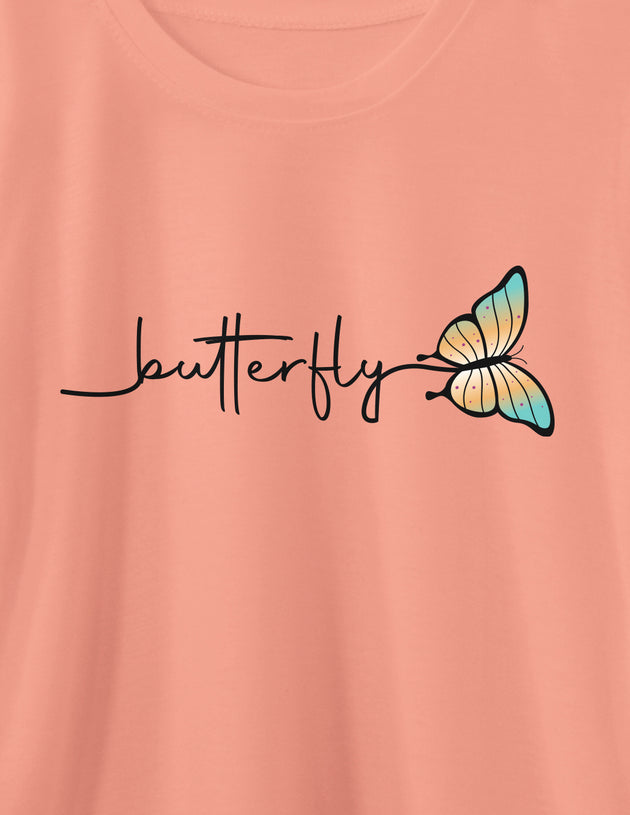 Short sleeve shirt for girls - butterfly