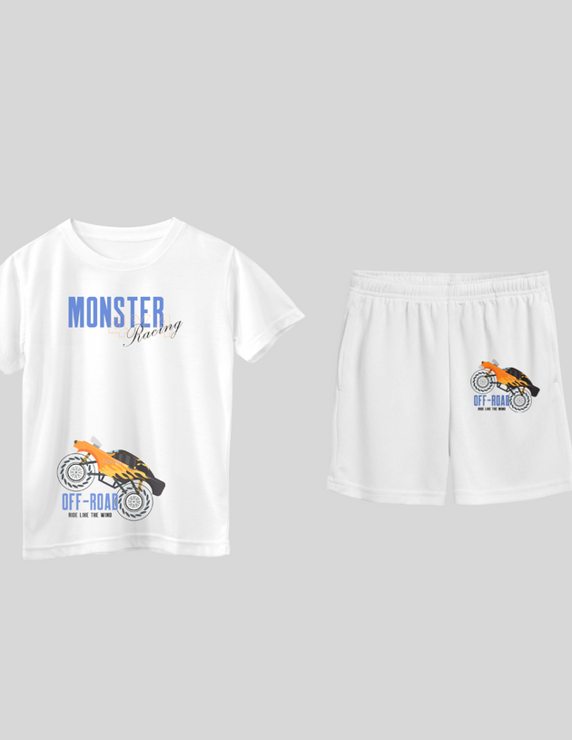 Monster Racing Shorts and t-shirt for boys