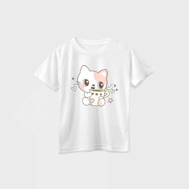 Short Sleeve t shirt for Girls - Kitty Tea