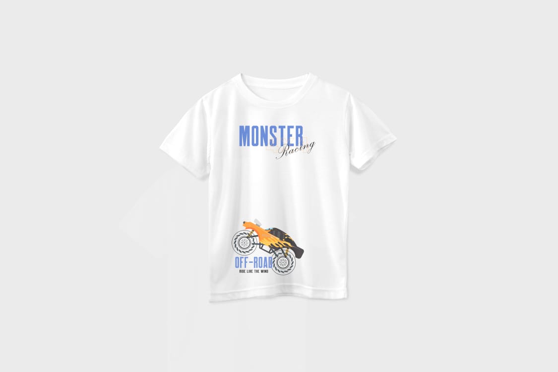 Monster Racing Shorts and t-shirt for boys